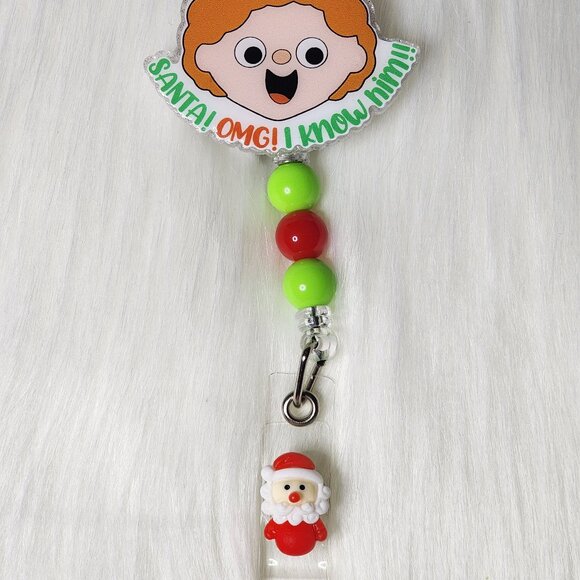 Santa I Know Him Retractable Badge Reel - Picture 2 of 3
